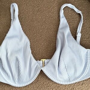 Light Blue Ribbed Bikini top